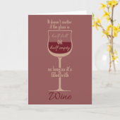 Red Wine Glass custom greeting card Kaart (Gele Bloem)
