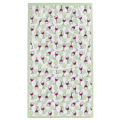 Red Wine Glass Illustrated Pattern Klein Cadeauzakje (Achterkant)