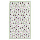 Red Wine Glass Illustrated Pattern Klein Cadeauzakje (Voorkant)