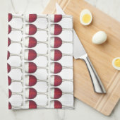 Red Wine Glass Merlot Print Pattern Glazen handdoe Theedoek (Quarter Fold)