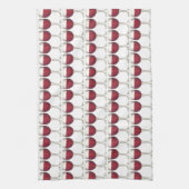 Red Wine Glass Merlot Print Pattern Glazen handdoe Theedoek (Verticaal)
