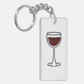 Red Wine Glass Sleutelhanger (Voorkant Links)