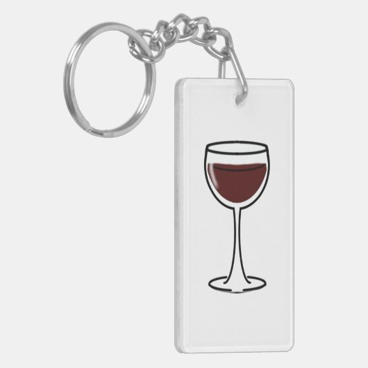 Red Wine Glass Sleutelhanger (Voorkant Links)