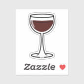 Red Wine Glass Sticker (Vel)