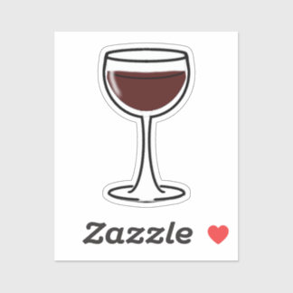 Red Wine Glass Sticker