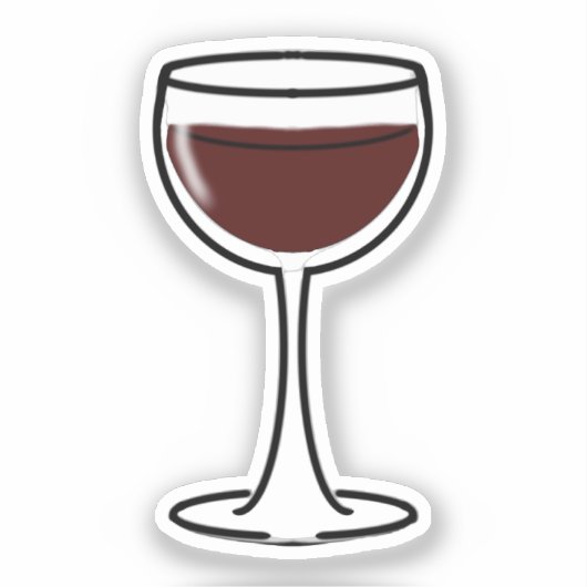 Red Wine Glass Sticker (Voorkant)
