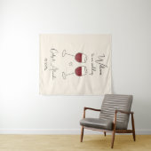 Red Wine Glass Wedding Welcome Wandkleed (In Situ (horizontaal))