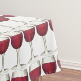 Red Wine Glass Winery Merlot Wine Pattern Print Tafelkleed