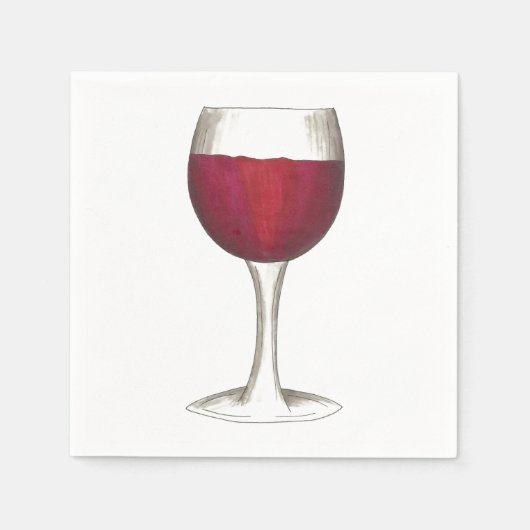 Red Wine Glass Winery Merlot Wine Tasting Napkins Servet (Voorkant)