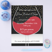 Red Wine Gold & Black Chic Event Flyer Poster (Enkel)