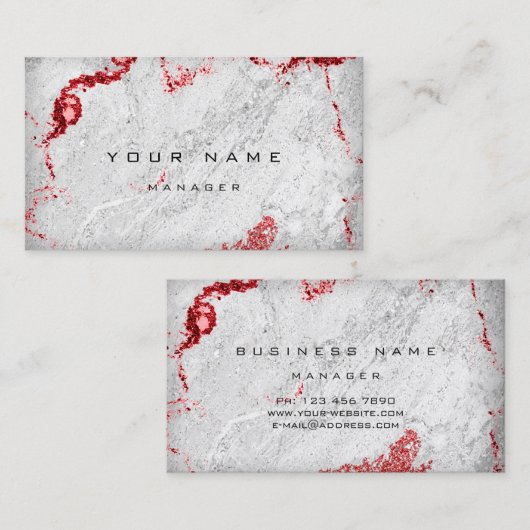 Red Wine Gray Marble Stone Grey Manager Abstract Visitekaartje (Voorkant / Achterkant)
