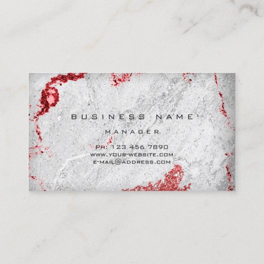 Red Wine Gray Marble Stone Grey Manager Abstract Visitekaartje (Achterkant)