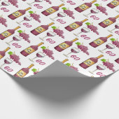 Red Wine Lovers Pattern 60th Birthday Cadeaupapier (Hoek)