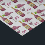 Red Wine Lovers Pattern 60th Birthday Tissuepapier<br><div class="desc">Waterverf kunst van rode wijnfles,  bos druiven en glazen patroon 60e Birthday tissuepapier.</div>