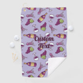 Red Wine Pattern Golf Towel Golfhanddoek (Insitu)