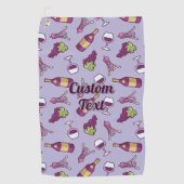 Red Wine Pattern Golf Towel Golfhanddoek (Voorkant)