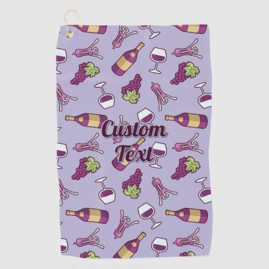 Red Wine Pattern Golf Towel Golfhanddoek (Voorkant)