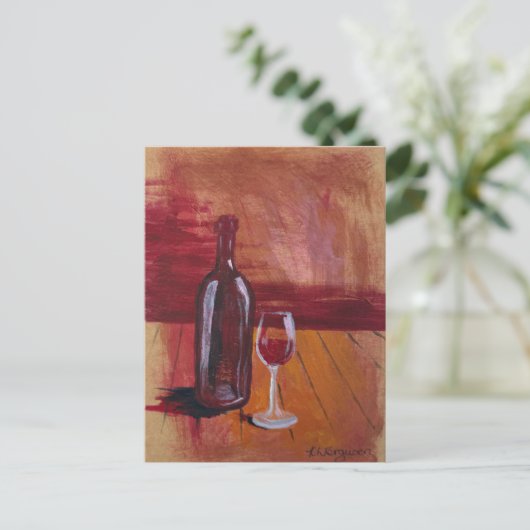 Red Wine Postcard Briefkaart (Staand voorkant)