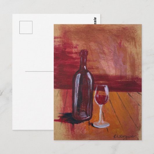 Red Wine Postcard Briefkaart (Voorkant / Achterkant)