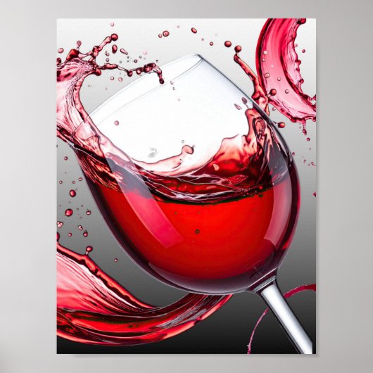Red Wine Pour Art Poster (Voorkant)
