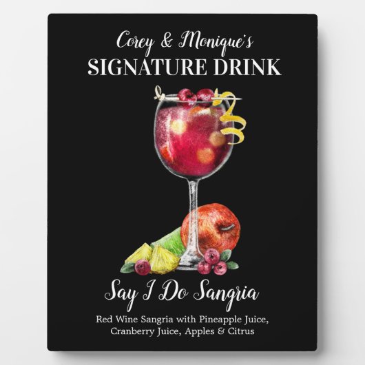 Red Wine Sangria ・ PERSONALIZE DEZE Drink Fotoplaat (Voorkant)