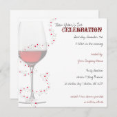 Red Wine & Sparkles Comany Nieuwjaarsuitvindingen Kaart (Voorkant / Achterkant)