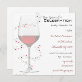 Red Wine & Sparkles Nieuwjaarsuitvindingen Kaart (Voorkant / Achterkant)