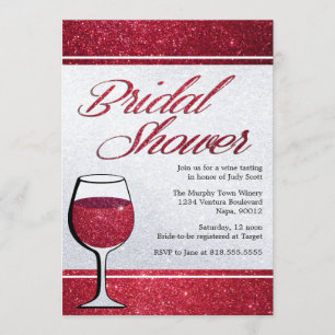 Red Wine Tasting Bridal Shower Invitation Kaart