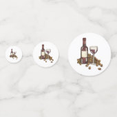 Red Wine Tasting Glass Bottle Grapes Charity Event Confetti (Voorkanten)