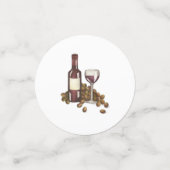 Red Wine Tasting Glass Bottle Grapes Charity Event Confetti (Kleine voorkant)