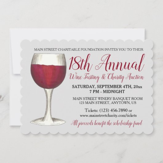 Red Wine Tasting Winetasting Cocktail Party Event Kaart (Voorkant)