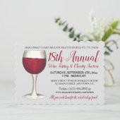 Red Wine Tasting Winetasting Cocktail Party Event Kaart (Staand voorkant)