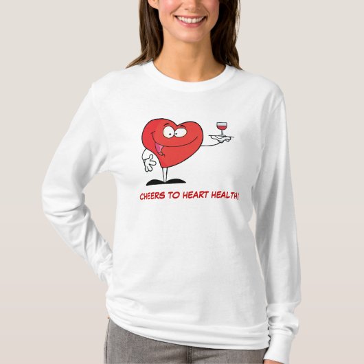 Red Wine Toast to Heart Health T-shirt (Voorkant)