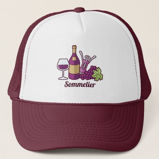 Red Wine Trucker Hat Pet (Voorkant)