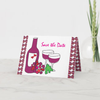 Red Wine Vineyard Wedding Save the Date Kaarten