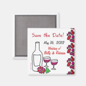 Red Wine Vineyard Wedding Save the Date Magnet (Voorkant / Achterkant)