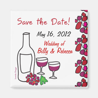 Red Wine Vineyard Wedding Save the Date Magnet