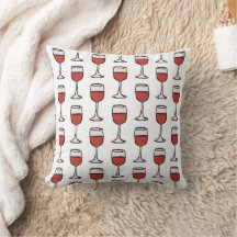 Red Wineglass Pattern Sierkussen