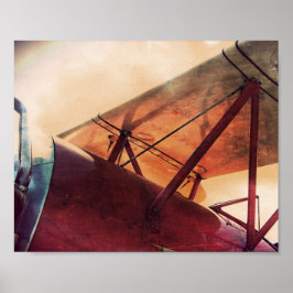 Red Wing Antiek Vliegtuig Archief Kunst Poster