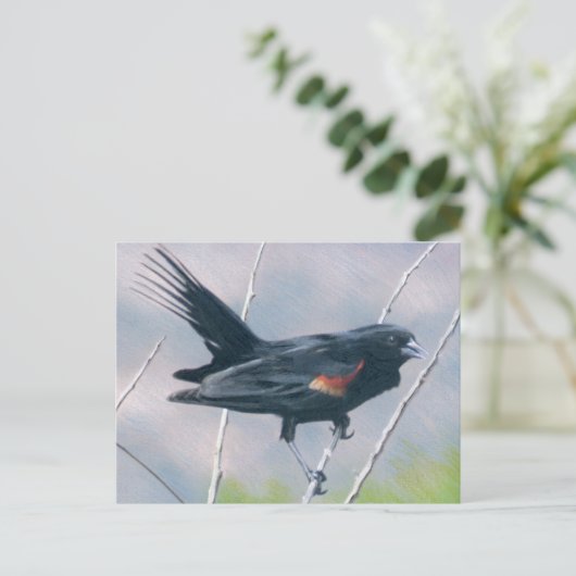 Red Wing Blackbird Briefkaart (Staand voorkant)