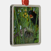 Red Wing Blackbird Metalen Ornament (Rechts)