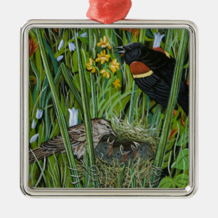 Red Wing Blackbird Metalen Ornament