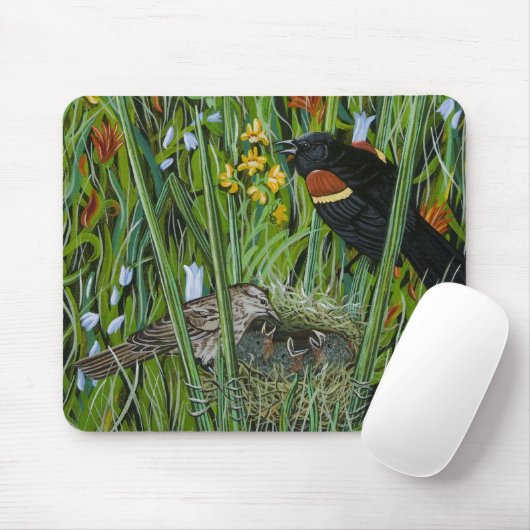 Red Wing Blackbird Muismat (Met muis)