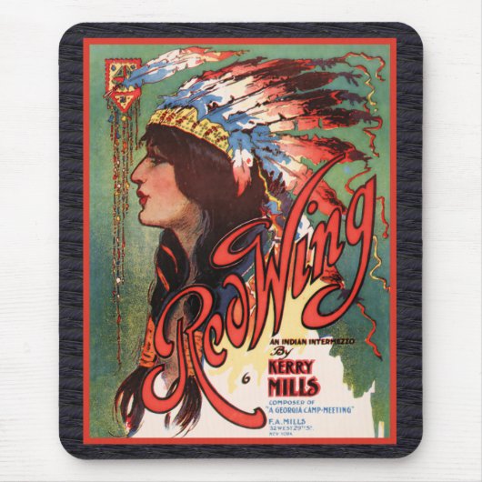 Red Wing Indian Maiden Mousepad Muismat (Voorkant)