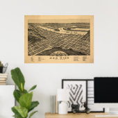 Red Wing Minnesota 1880 Antiek Panorama Map Poster (Thuiskantoor)