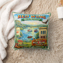 Red Wing, Minnesota Souvenir Gift Pillow