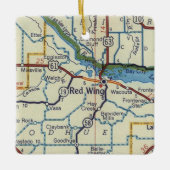 Red Wing MN Map keramisch Ornament (Voorkant)