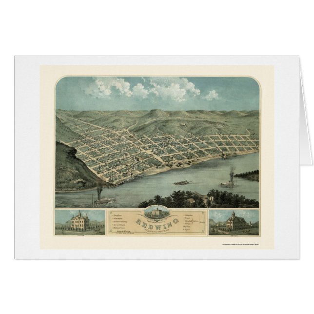 Red Wing, MN Panoramic Map - 1868 (Voorkant Horizontaal)