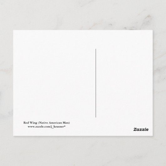 Red Wing (Native American Man) Briefkaart (Achterkant)