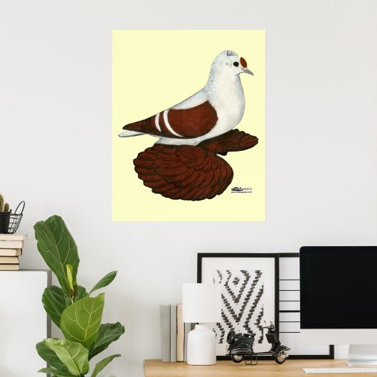 Red Wing Pigeon Poster (Thuiskantoor)